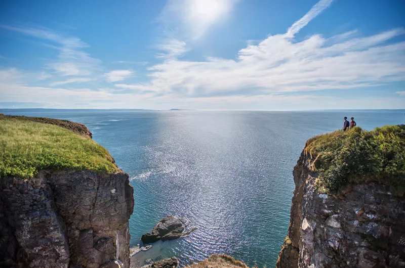 Aerial view of Cape Split peninsula in the Bay of Fundy