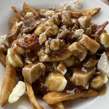 The Rocks poutine loaded with cheese curds, chicken and bacon